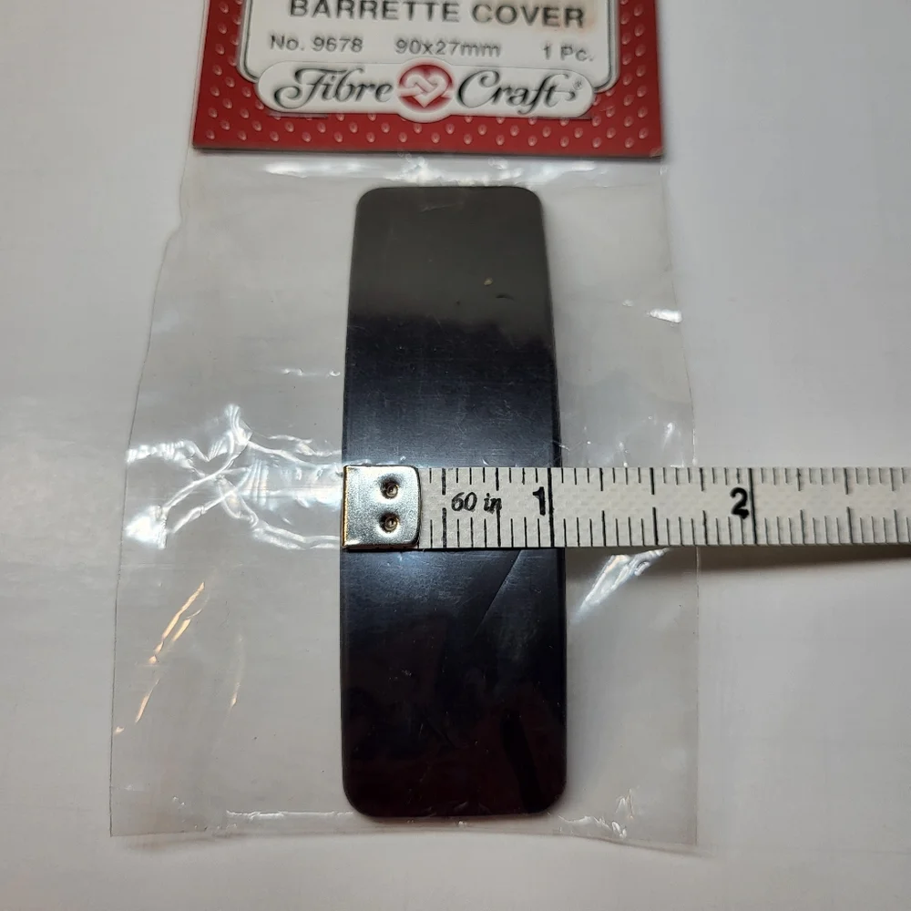 Fibre Craft BARRETTE Cover Lot of 10 NIP # 9678 90x27mm Plus Barrette Clips